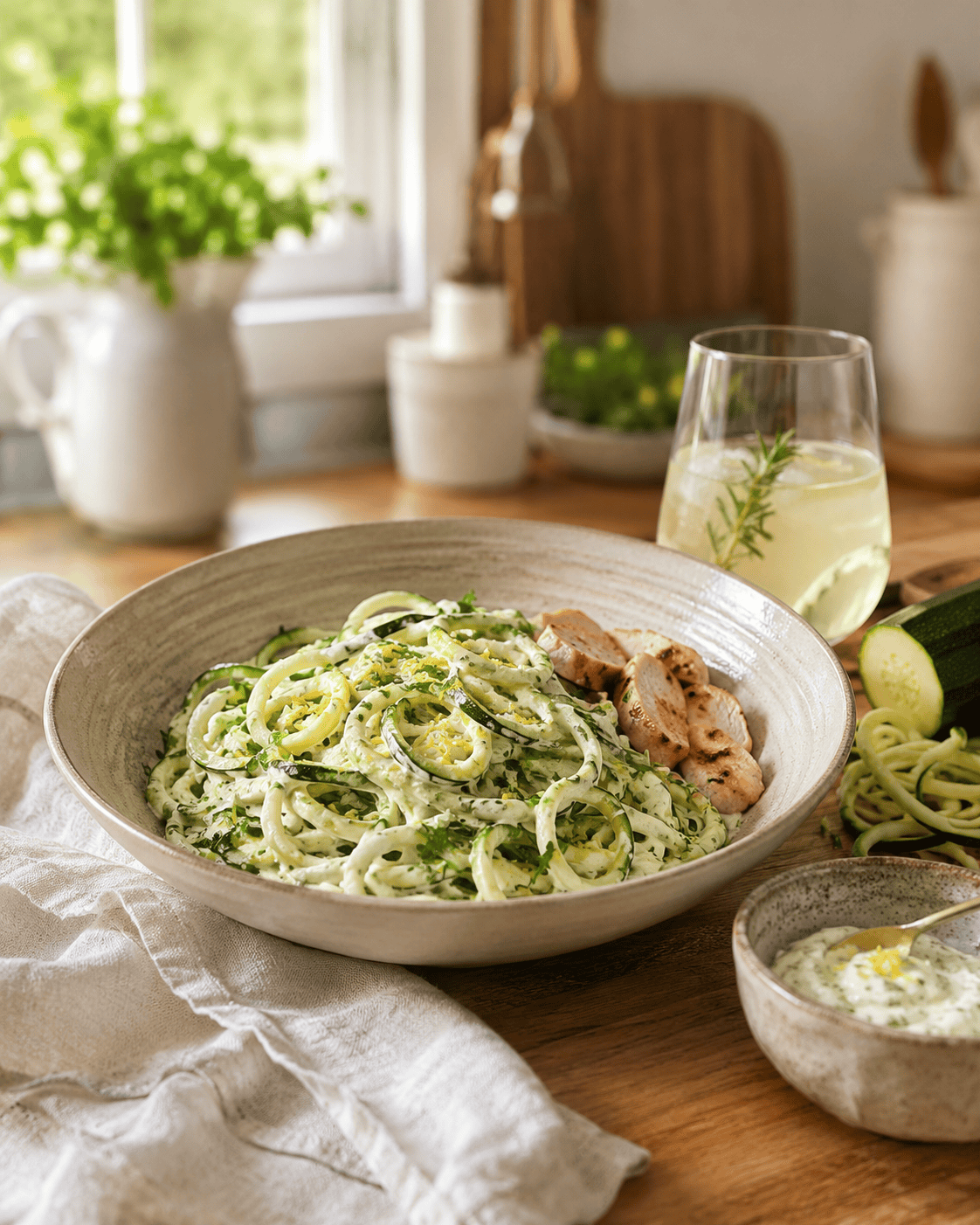 Spaguetis Express VS22 de Zucchini con Salsa Cremosa Liviana
