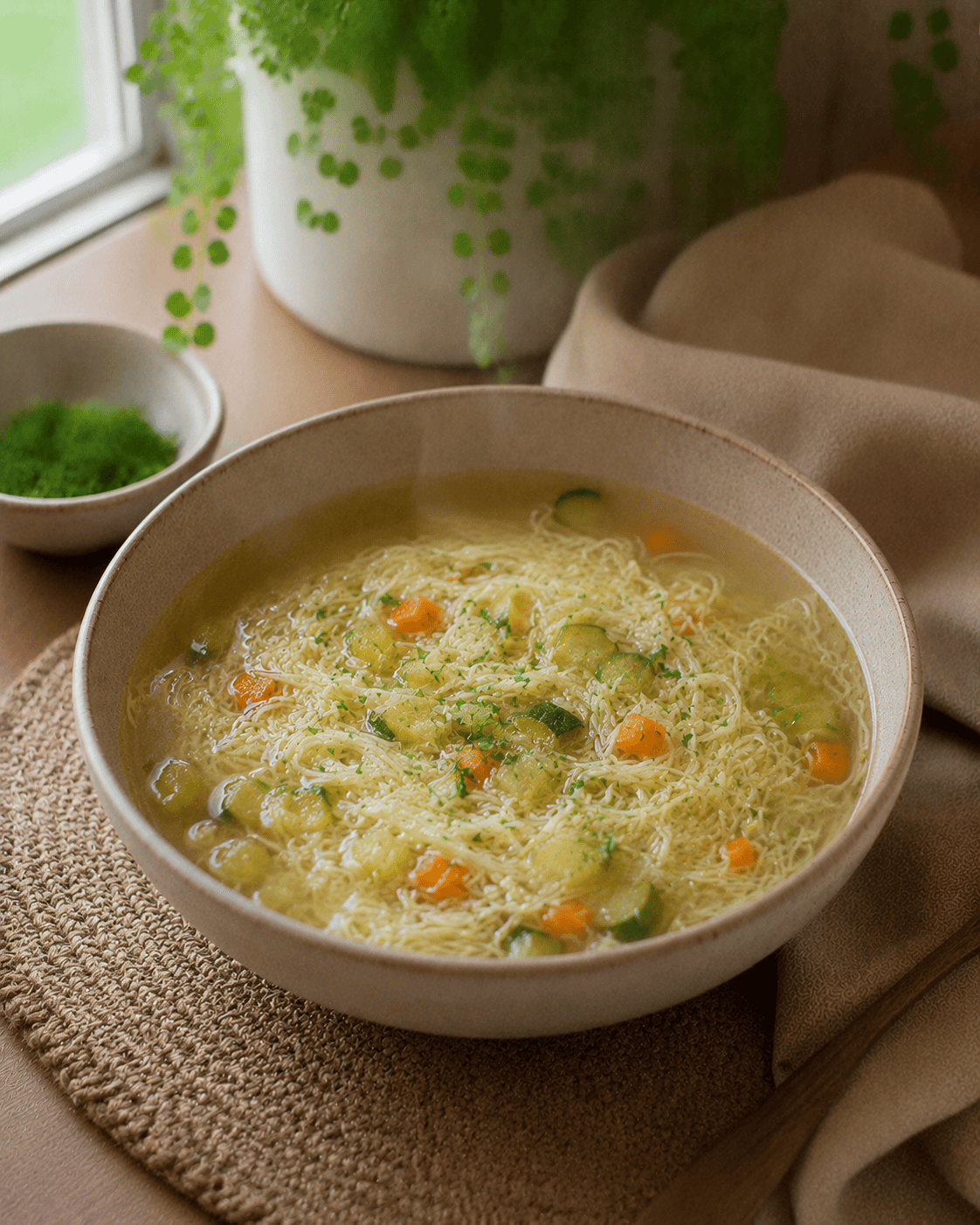 Fideos Finos VS22 Tipo Cabello de Ángel con Caldo Claro de Verduras