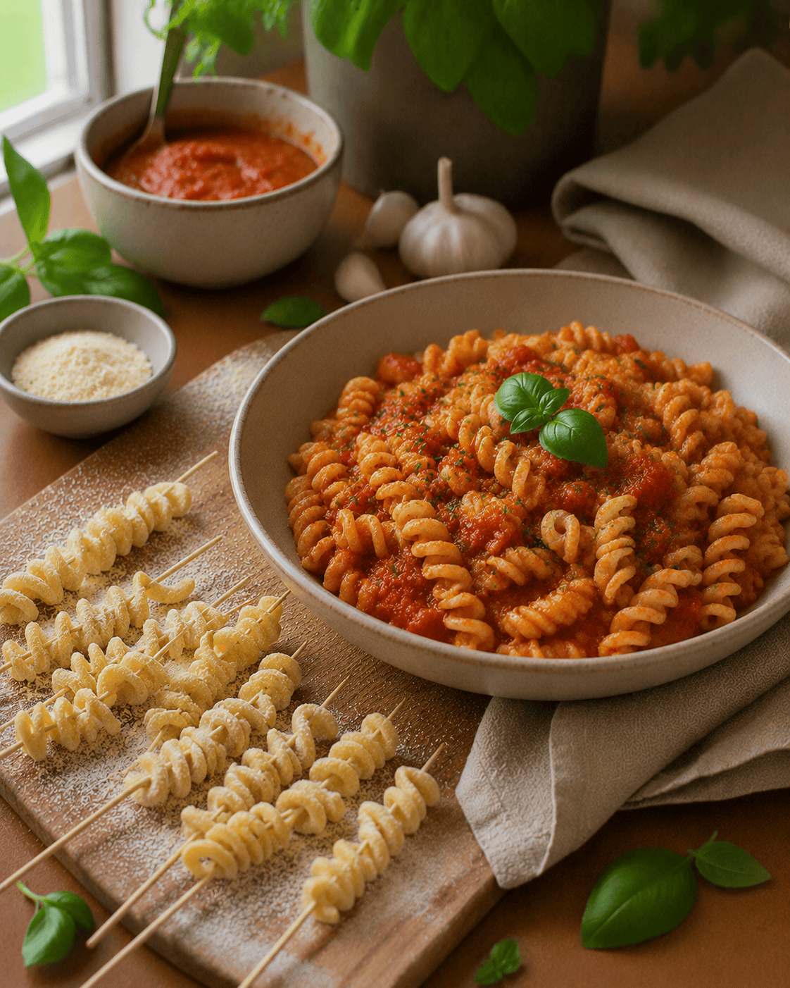 Fusilli VS22 Manuales al Palito con Salsa Roja Rústica