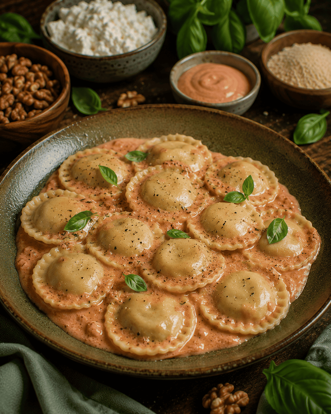 Sorrentinos VS22 de Ricota y Nueces con Salsa Rosa Liviana