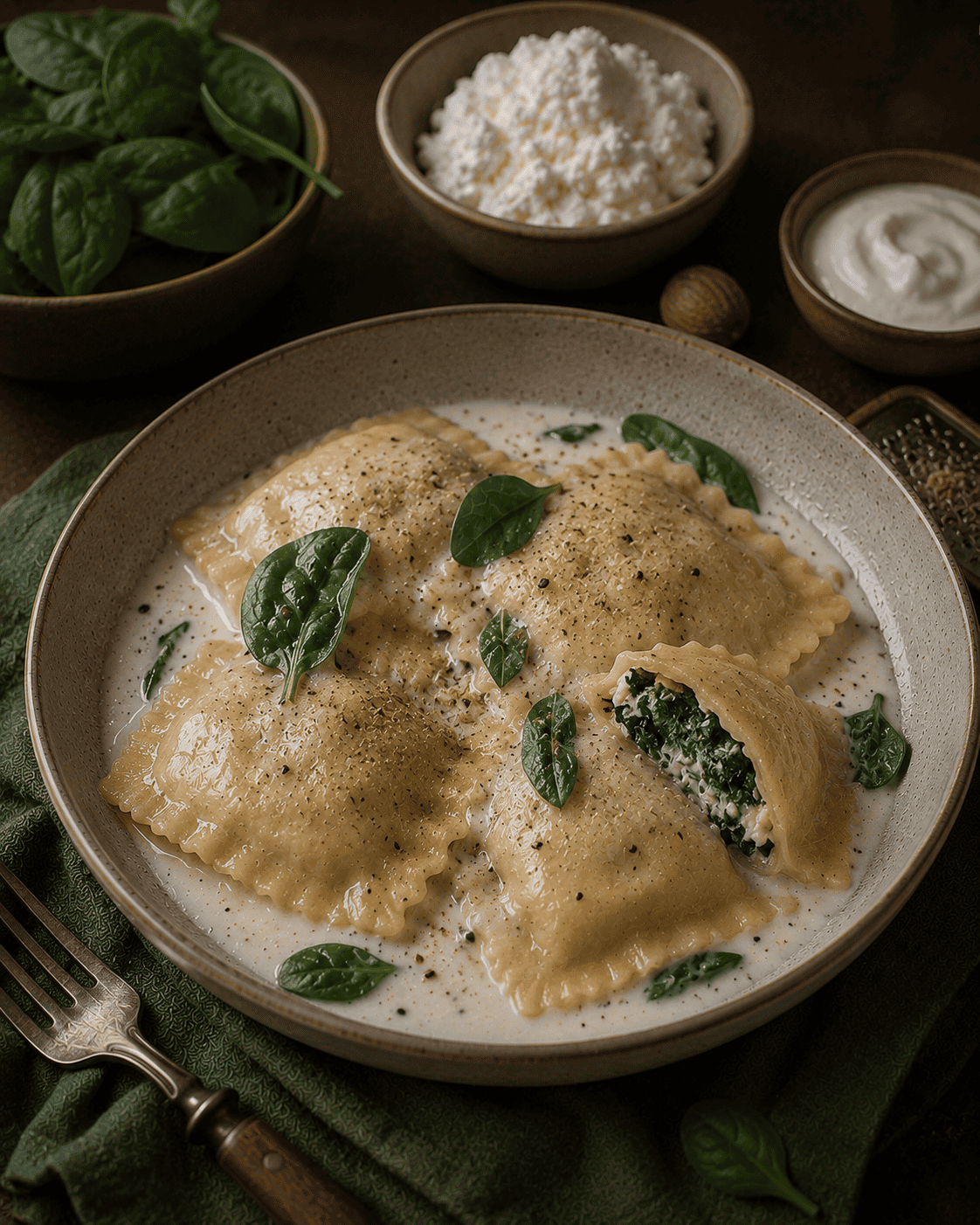 Raviolones VS22 de Espinaca, Ricota y Nuez Moscada
