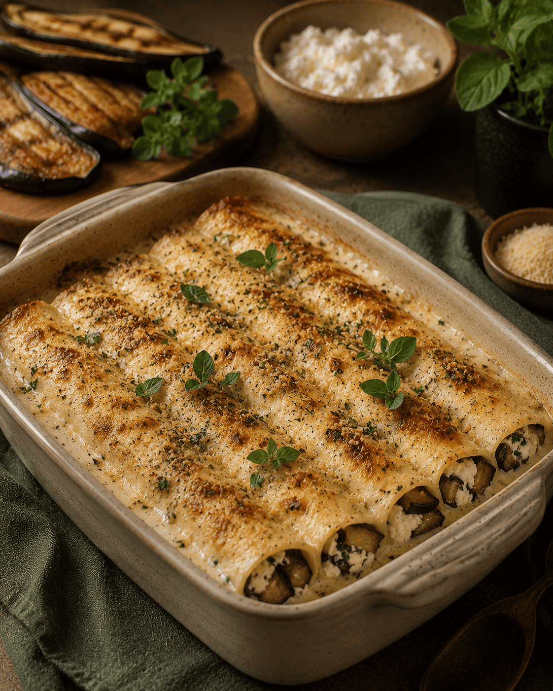 Canelones VS22 de Berenjena y Queso Batido