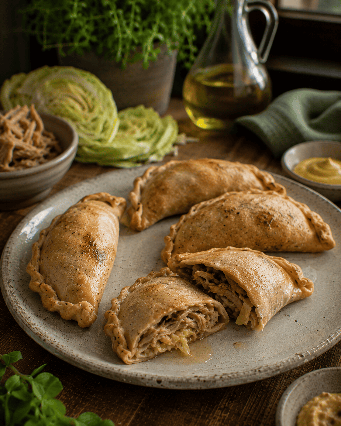 Empanadas VS22 De Cerdo Desmechado, Repollo Y Mostaza Suave