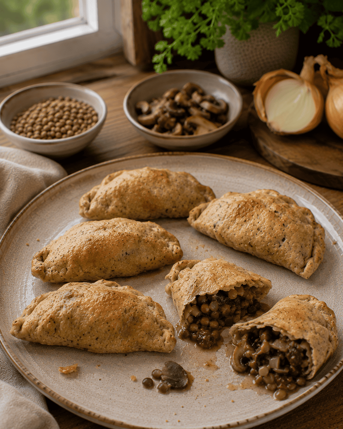 Empanadas VS22 De Lentejas, Hongos Y Cebolla Asada
