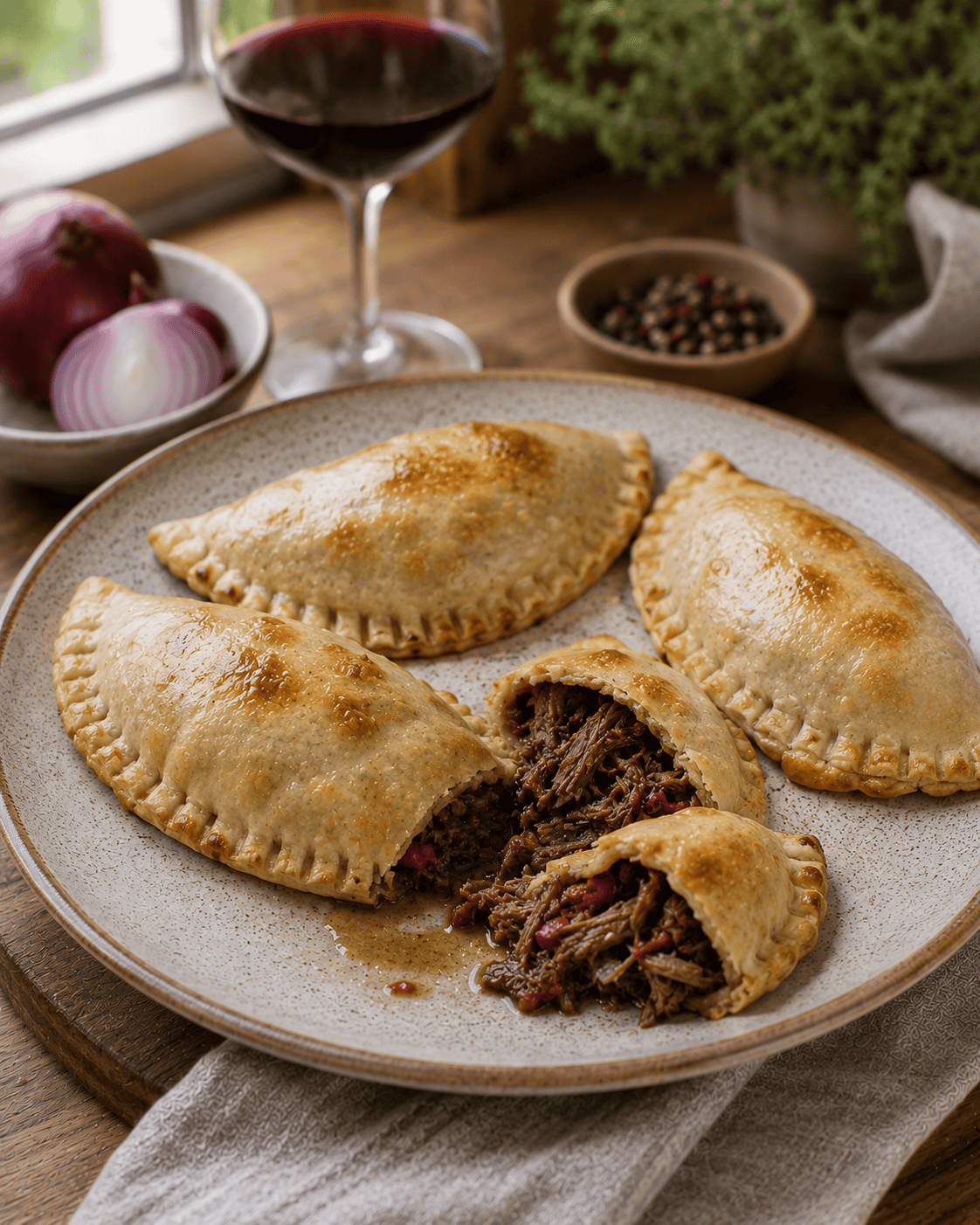 Empanadas VS22 De Cerdo Mechado Al Vino Tinto Y Cebolla